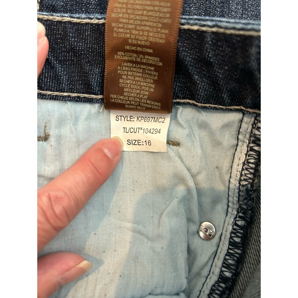Kut from the Kloth Karen Baby KP697MC2 Dark Wash Boot Cut Jeans size 16 - Picture 5 of 7